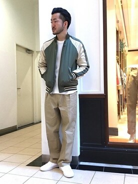 「INHERIT（インヘリット）のアイテム（ジャケット/アウター）」を使った、Naraさん（メンズ・179cm）の春コーディネート