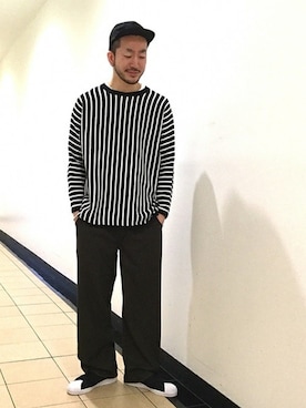 「SUPERTHANKS」｜「アイテム（帽子）」を使った、Naraさん（メンズ・179cm）の春コーディネート