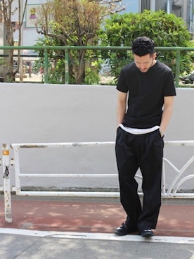 「SIMPLICITE　PLUS（シンプリシテプリュス）のアイテム」を使った、Naraさん（メンズ・179cm）の夏コーディネート