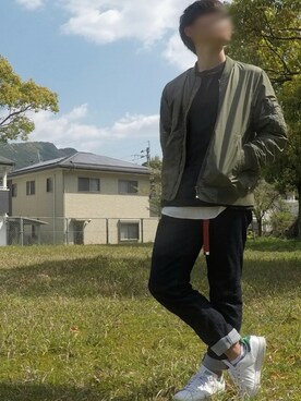 「Right-on（ライトオン）のアイテム（MA-1）」を使った、コウさん（メンズ・166cm）の春コーディネート