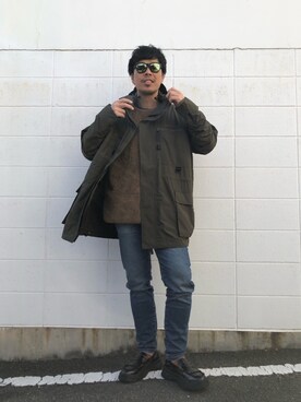 「WILD THINGS（ワイルドシングス）のアイテム（モッズコート）」を使った、KYO---TAさん（メンズ・176cm）の冬コーディネート