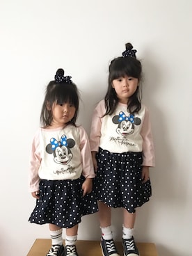 「アイテム（スカート）」を使った、myさん（キッズ・100cm）の春コーディネート