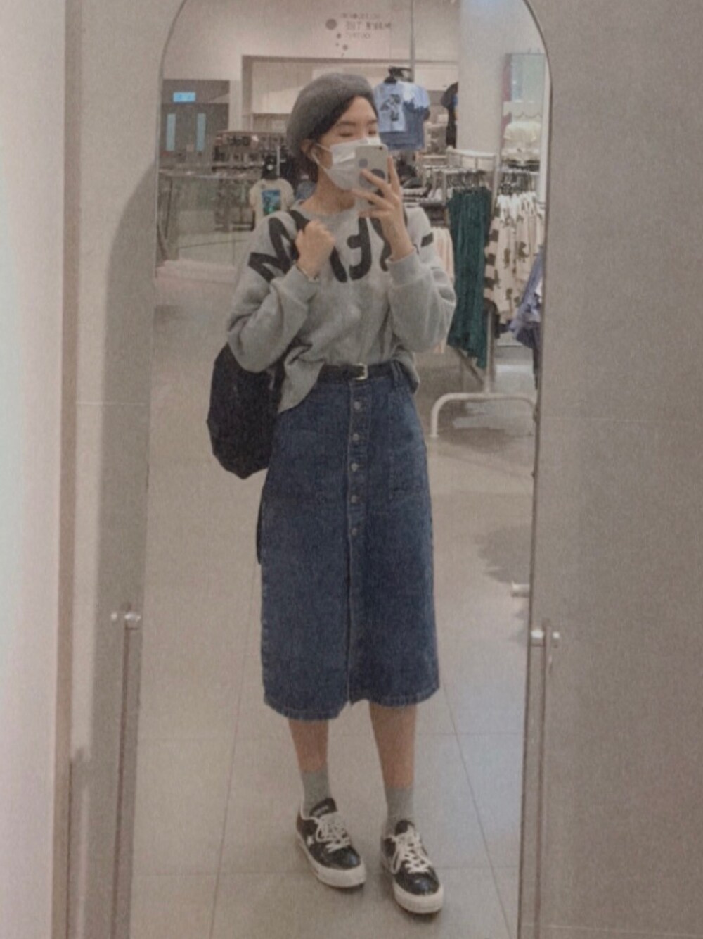 「ootd」｜「Hissoのアイテム（スカート、ブルー系）」を使った、yuk222w さん（レディース・168cm）の春コーディネートの1枚目の写真