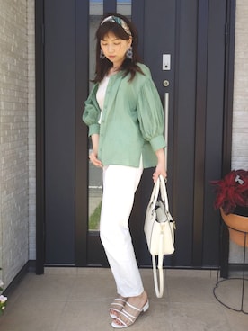 「ハイウエストストレートジーンズ」｜「アイテム（アクセサリー）」を使った、kaori_hi423さん（レディース・162cm）の夏コーディネート