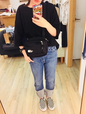 「日常」｜「アイテム（スリッポン）」を使った、chiehさん（レディース・155cm）の秋コーディネート
