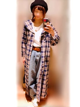 「Samansa Mos2 blue（サマンサモスモスブルー）のアイテム（ハンチング/ベレー帽）」を使った、@nd Mさん（レディース・159cm）の春コーディネート