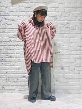 「TSUHARU by Samansa Mos2（ツハルバイサマンサモスモス）のアイテム（ハンチング/ベレー帽）」を使った、かとういおりさん（レディース・152cm）の秋コーディネート
