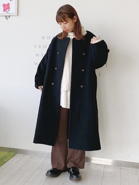「アイテム（カチューシャ）」を使った、かとういおりさん（レディース・152cm）の冬コーディネート