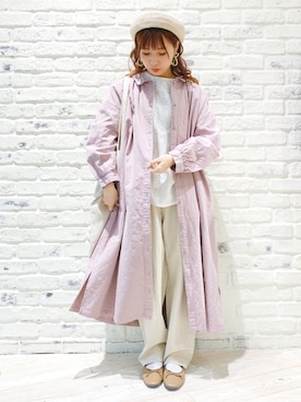 Samansa Mos2 サマンサ モスモス の コットンリネンギャザーコートワンピース その他アウター Wear