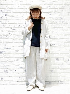 「TSUHARU by Samansa Mos2（ツハルバイサマンサモスモス）のアイテム（その他アウター）」を使った、かとういおりさん（レディース・152cm）の春コーディネート