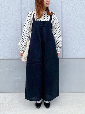 「SENSE OF PLACE by URBAN RESEARCH（センスオブプレイスバイアーバンリサーチ）のスクエアトウセンターシームフラットシューズ（パンプス）」を使った、かとういおりさん（レディース・152cm）の春コーディネート