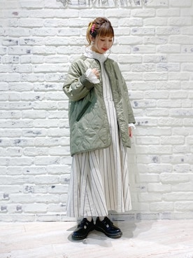 「BEAMS BOY（ビームスボーイ）のアイテム（ヘアピン）」を使った、かとういおりさん（レディース・153cm）の秋コーディネート