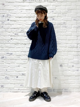 「KANGOL（カンゴール）の[KANGOL]Bamboo Jax Beret/[カンゴール]バンブー メッシュベレー（ハンチング/ベレー帽）」を使った、かとういおりさん（レディース・153cm）の冬コーディネート