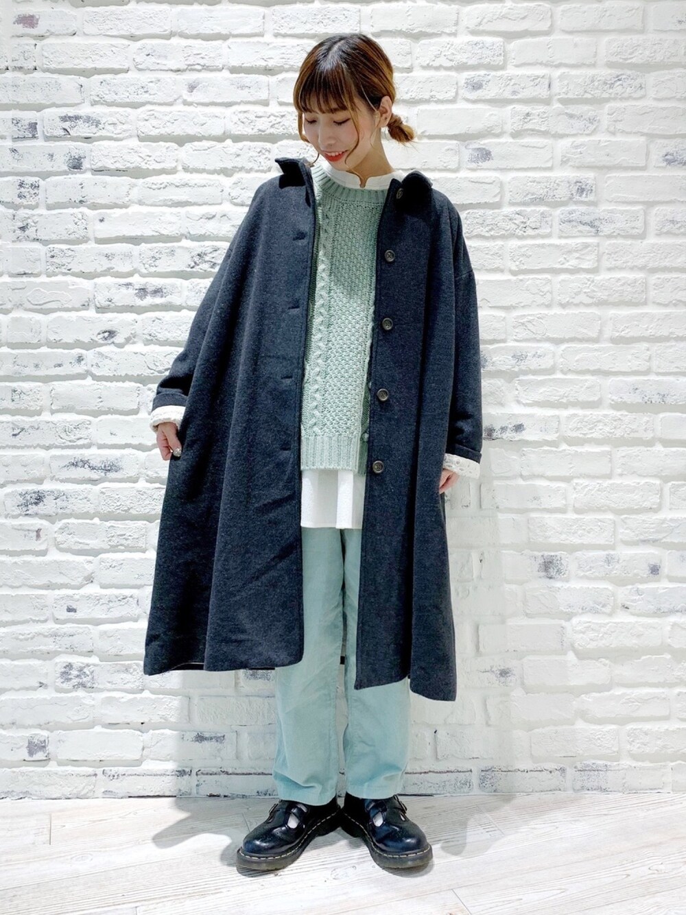 レース背裏ウール混コートを使った人気ファッションコーディネート - WEAR