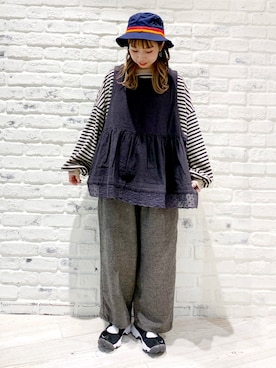 「ellesse（エレッセ）のアイテム（帽子）」を使った、かとういおりさん（レディース・153cm）の冬コーディネート
