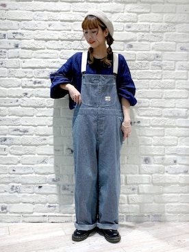 「春めきシューズ」｜「アイテム（ハンチング/ベレー帽）」を使った、かとういおりさん（レディース・153cm）の春コーディネート