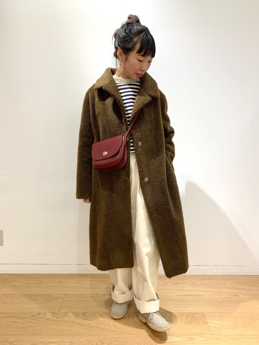 SMUK】 フェイクムートンロングコート