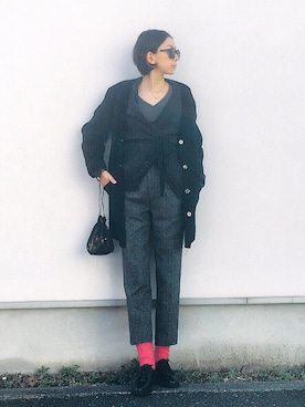 「NINE（ナイン）のアイテム（ダウンジャケット/コート）」を使った、stylist komakiさん（レディース・162cm）の冬コーディネート