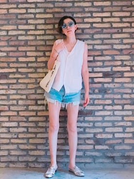 「Jonnlynx（ジョンリンクス）のアイテム（ベスト）」を使った、stylist komakiさん（レディース・162cm）の夏コーディネート