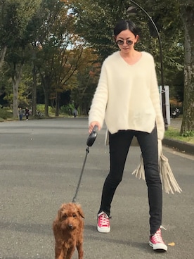 「Jonnlynx（ジョンリンクス）のアイテム（パンツ）」を使った、stylist komakiさん（レディース・162cm）の秋コーディネート