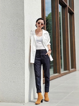 「NINE（ナイン）のアイテム（シューズ）」を使った、stylist komakiさん（レディース・162cm）の秋コーディネート