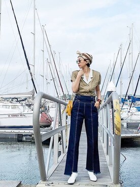 「マリン」｜「アイテム（ブーツ）」を使った、stylist komakiさん（レディース・162cm）の秋コーディネート