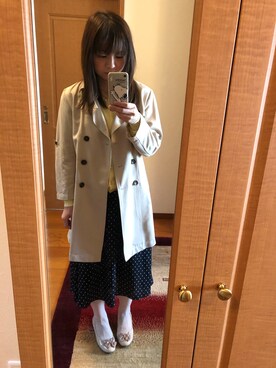 「RETRO GIRL（レトロガール）のアイテム（トレンチコート）」を使った、erikaさん（レディース・155cm）の春コーディネート