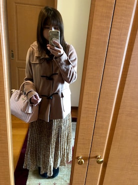 「RETRO GIRL（レトロガール）のアイテム（ダッフルコート）」を使った、erikaさん（レディース・155cm）の冬コーディネート