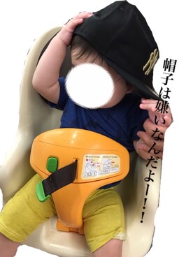 「9ヶ月」｜「アイテム（キャップ）」を使った、まりたさん（キッズ・70cm）の夏コーディネート