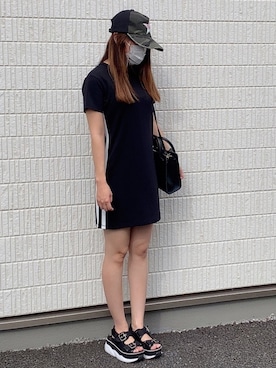 「MERCURYDUO（マーキュリーデュオ）のアイテム（ショルダーバッグ）」を使った、Rionaさん（レディース・151cm）の夏コーディネート