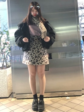 「MILKFED.」｜「アイテム（マウンテンパーカー）」を使った、Rionaさん（レディース・151cm）の冬コーディネート