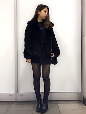 「LIPSERVICE（リップサービス）のアイテム（ジャケット/アウター）」を使った、Rionaさん（レディース・151cm）の秋コーディネート