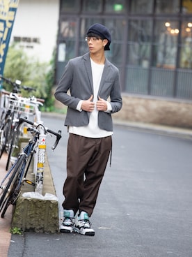 楠 拓也さん（メンズ・180cm）の春コーディネート