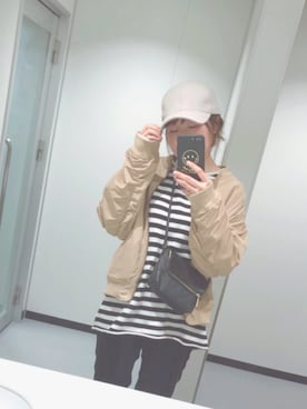 「Honeys（ハニーズ）のアイテム（MA-1）」を使った、タムタム★さん（レディース・165cm）の冬コーディネート