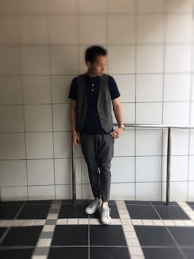 「SOLIDO（ソリード）のアイテム（スラックス）」を使った、N.Yさん（メンズ・165cm）の夏コーディネート