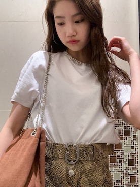 「MURUA（ムルーア）のアイテム（ネックレス）」を使った、AKARIさん（レディース・165cm）の夏コーディネート