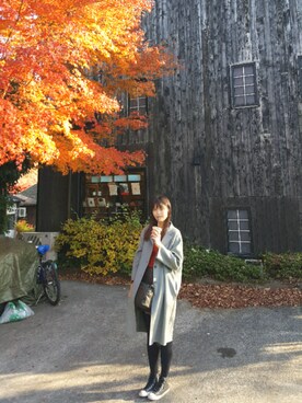 「travel」｜「アイテム（ダッフルコート）」を使った、Vivian leeさん（レディース・170cm）の秋コーディネート