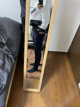 「BORELIOのアイテム（スラックス、ブラック系）」を使った、ぶちさん（メンズ・177cm）の秋コーディネート