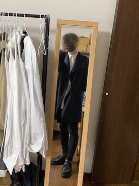「アイテム（ノーカラーコート）」を使った、ぶちさん（メンズ・176cm・20代）の秋コーディネート