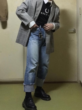 「neos（ネオス）のアイテム（ピーコート）」を使った、Taka→さん（メンズ・165cm）の冬コーディネート
