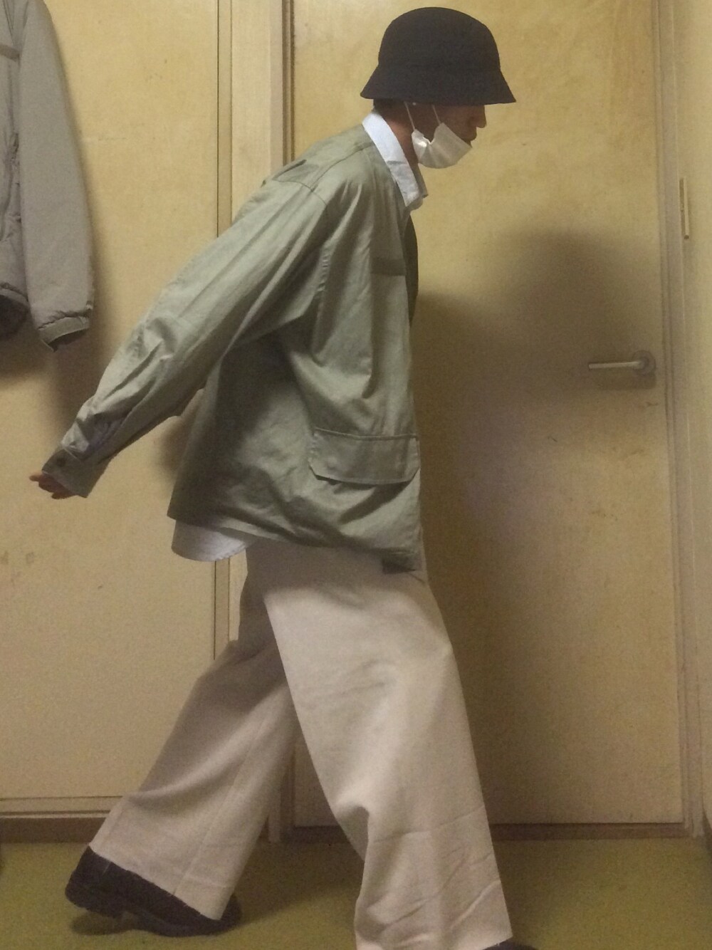 「秋服、古着、used、outfit、ootd、vintage、CA4LA、jointworks、military」｜「brandのアイテム（ハット、ブラック系）」を使った、Taka→さん（メンズ・165cm）の秋コーディネートの1枚目の写真
