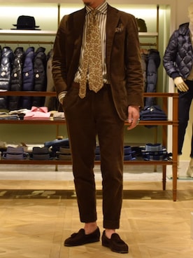 「BEAMS F（ビームスエフ）のアイテム（セットアップ）」を使った、Ryosuke  Serizawaさん（メンズ・167cm）の冬コーディネート