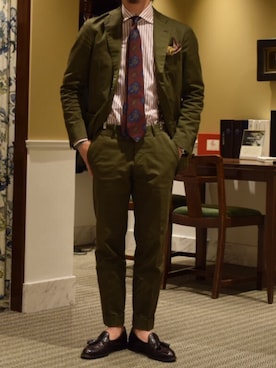 「アイテム（ネクタイ、レッド系）」を使った、Ryosuke  Serizawaさん（メンズ・167cm）の春コーディネート