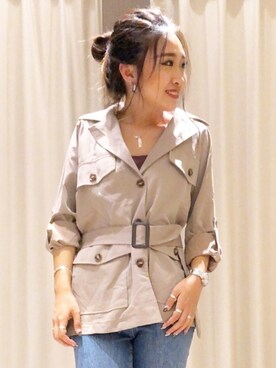 「アイテム（ミリタリージャケット）」を使った、sonaさん（レディース・159cm・10代）の秋コーディネート