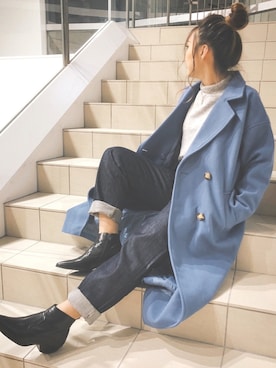 「アイテム（チェスターコート）」を使った、sonaさん（レディース・159cm・10代）の秋コーディネート