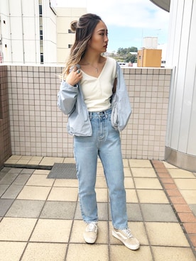 「アイテム（マウンテンパーカー）」を使った、sonaさん（レディース・159cm）の春コーディネート