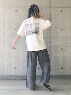 「バックプリント」｜sonaさん（レディース・159cm）の春コーディネート