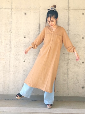 「アイテム（ワンピース/ドレス）」を使った、sonaさん（レディース・159cm・10代）の春コーディネート