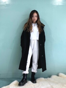 「SHAGGIE（シャギー）のアイテム（その他アウター）」を使った、sonaさん（レディース・159cm）の秋コーディネート