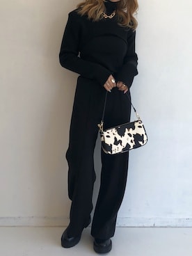 「リラックスパンツ」｜「アイテム（ブーツ）」を使った、sonaさん（レディース・159cm）の冬コーディネート